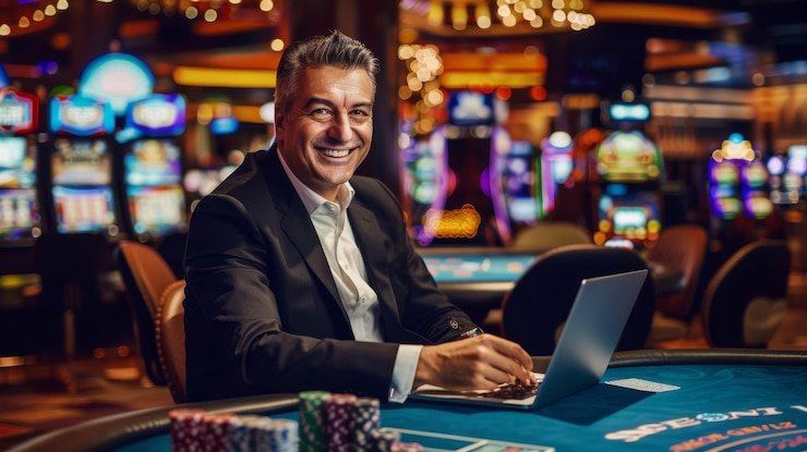 Live dealer studio with blackjack table